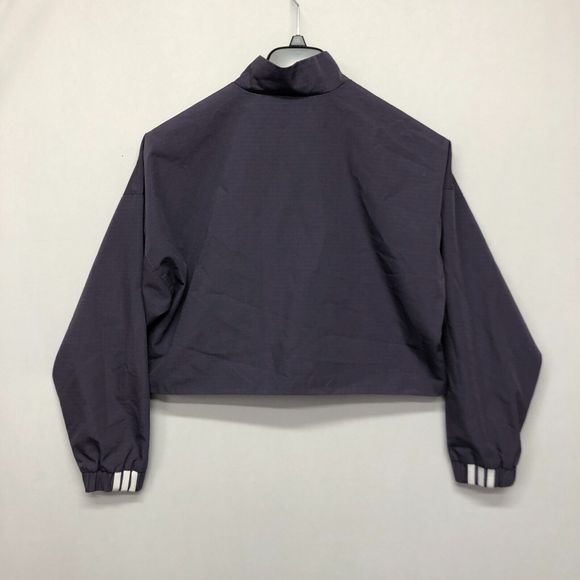 Adidas Women Falcon Full Zip Cropped Track Jacket Size Medium Purple M123 -17 - Picture 14 of 16